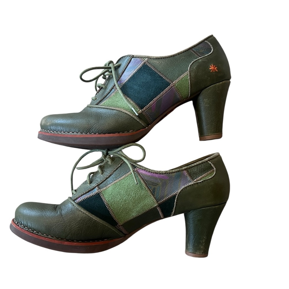 L'Artiste by Spring Step Green Patchwork Lace-Up … - image 3